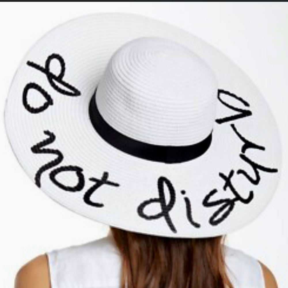 Stylish White Sun Hat with Black Band